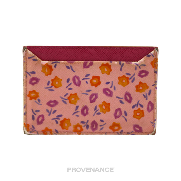 🔴 Prada Card Holder Wallet - Floral Leather - Picture 2 of 6